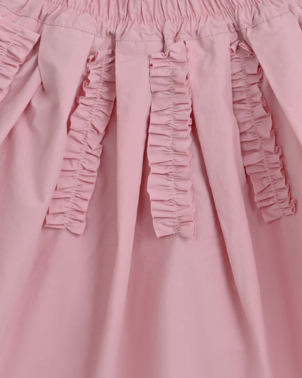 Pink Skirt with Ruffle Strips
