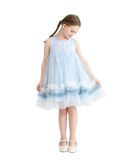 kids atelier mimi tutu Blue Rosabella Ruffle Tulle Dress