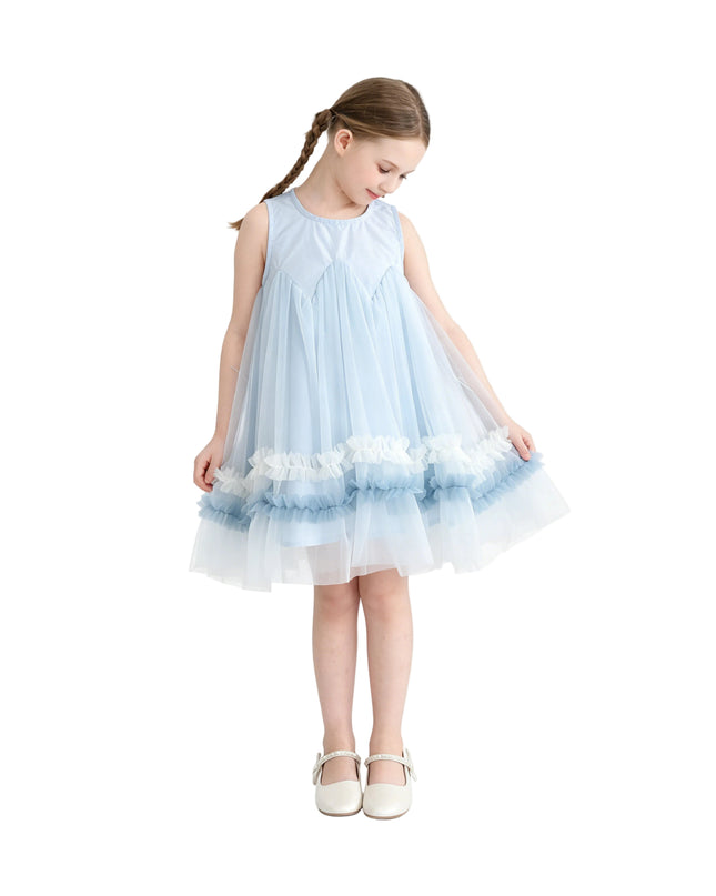 kids atelier mimi tutu Blue Rosabella Ruffle Tulle Dress