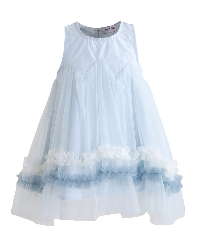 kids atelier mimi tutu Blue Rosabella Ruffle Tulle Dress