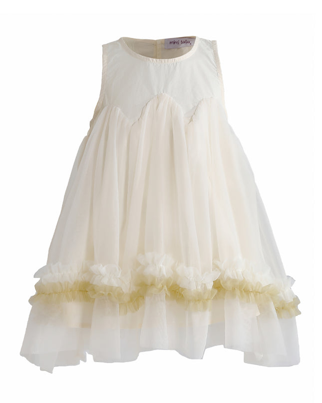kids atelier mimi tutu Cream Rosabella Ruffle Tulle Dress
