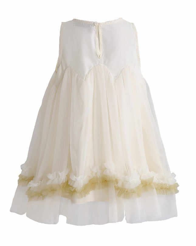kids atelier mimi tutu Cream Rosabella Ruffle Tulle Dress