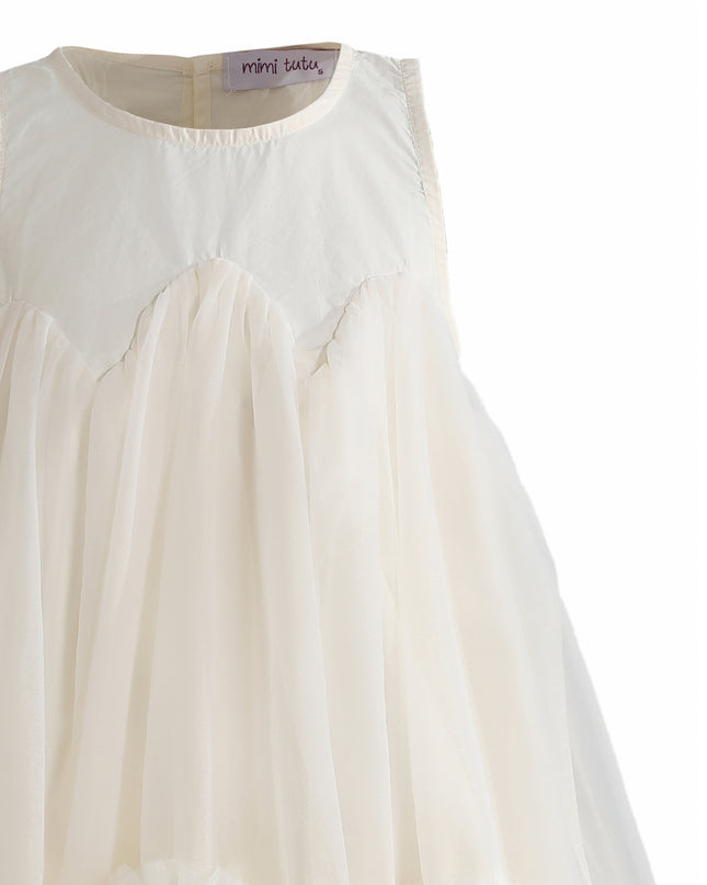 kids atelier mimi tutu Cream Rosabella Ruffle Tulle Dress