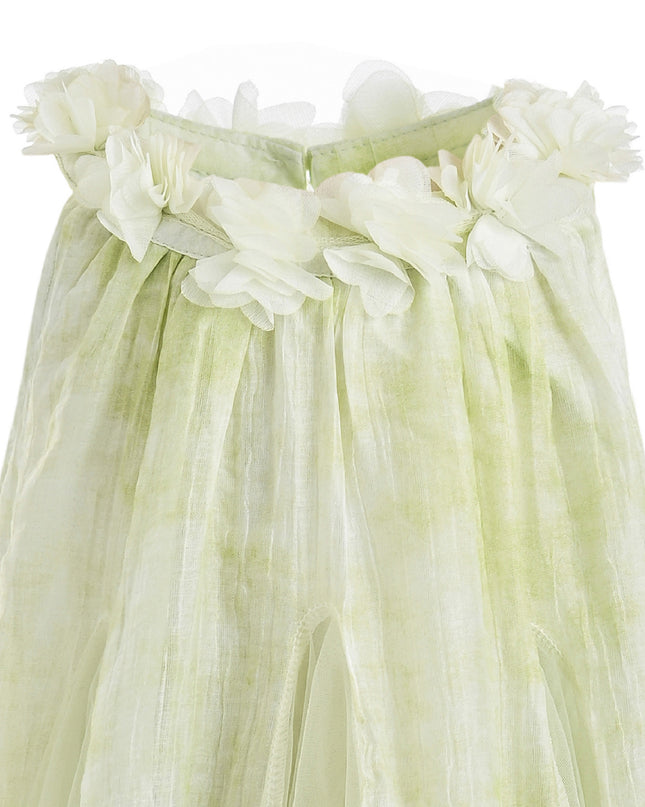 Green Solavie Floral Layered Dress