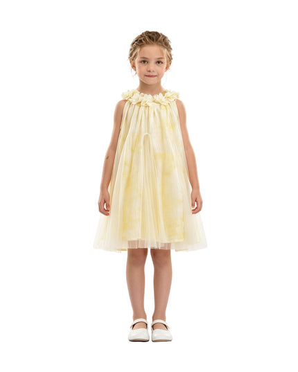kids atelier mimi tutu Yellow Solavie Floral Layered Dress