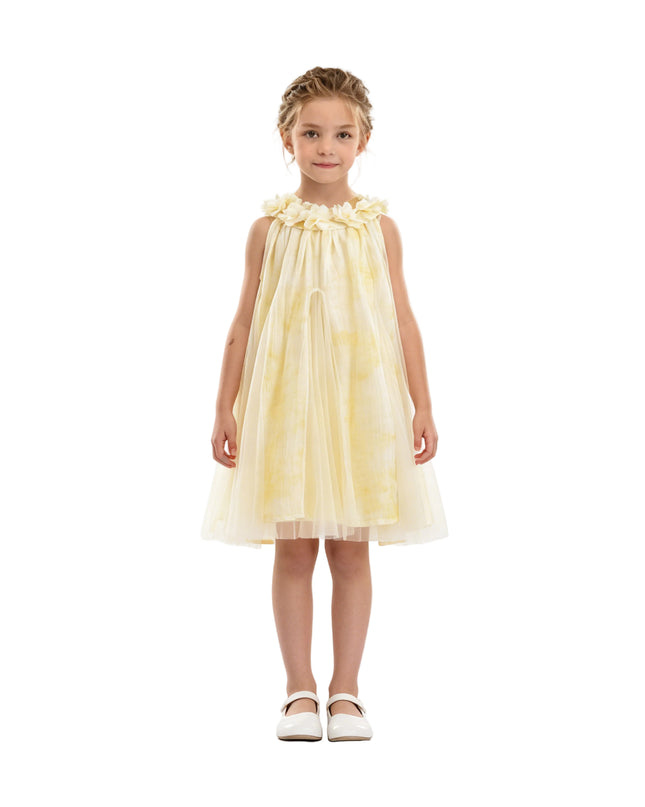 kids atelier mimi tutu Yellow Solavie Floral Layered Dress