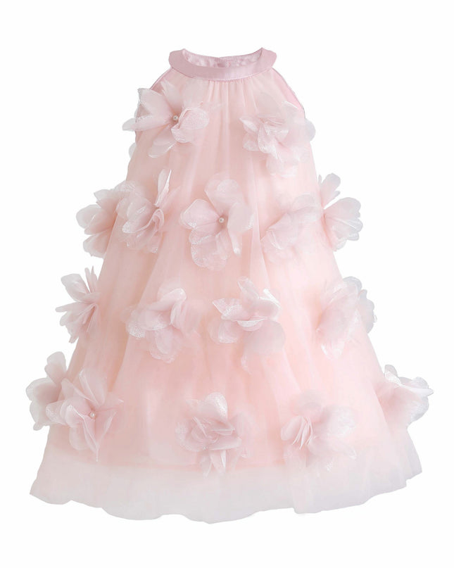 kids atelier mimi tutu Pink Veloura Floral Bow Dress