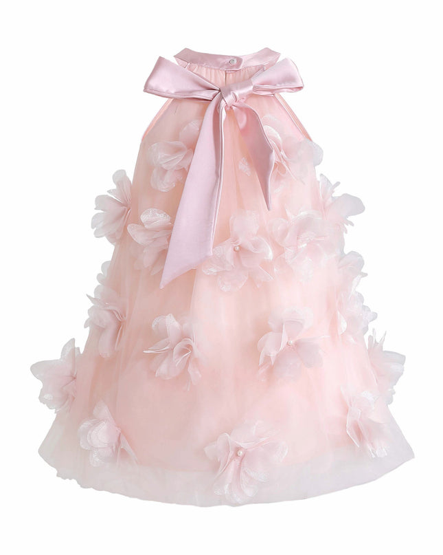 kids atelier mimi tutu Pink Veloura Floral Bow Dress