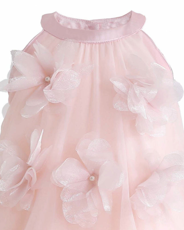kids atelier mimi tutu Pink Veloura Floral Bow Dress