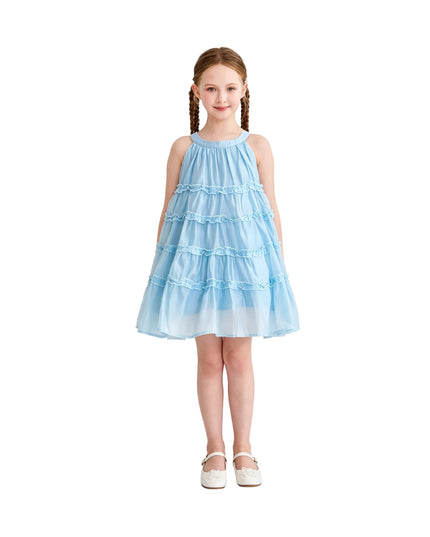 kids atelier mimi tutu Blue Seralyn Tiered Ruffle Dress