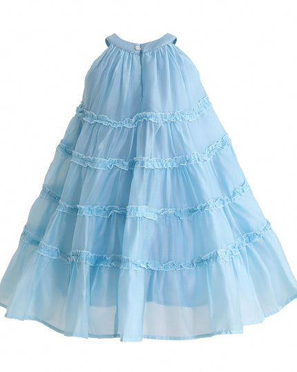 kids atelier mimi tutu Blue Seralyn Tiered Ruffle Dress