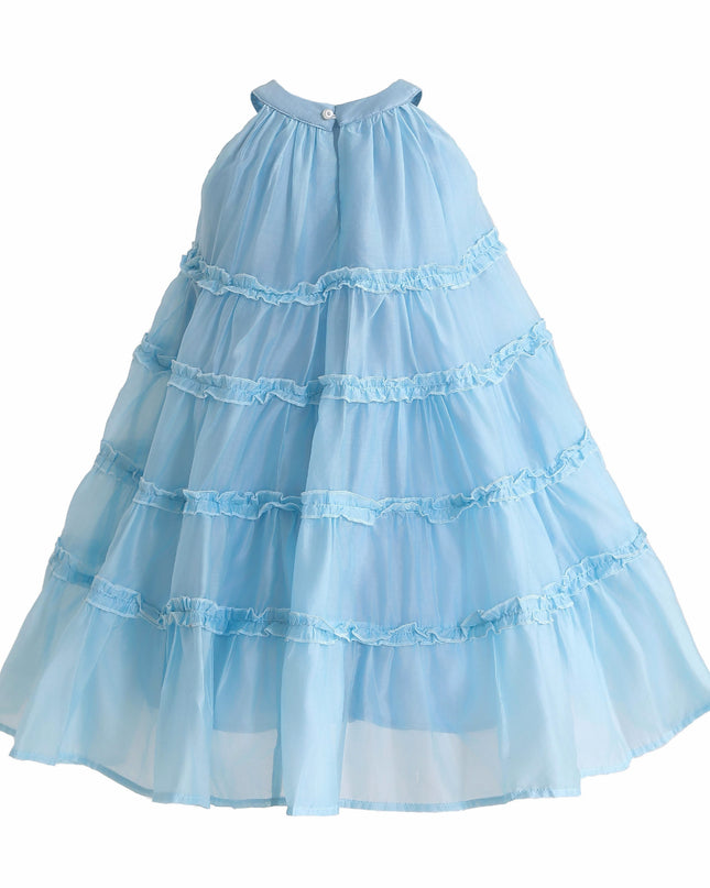 kids atelier mimi tutu Blue Seralyn Tiered Ruffle Dress
