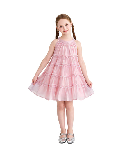 kids atelier mimi tutu Pink Seralyn Tiered Ruffle Dress