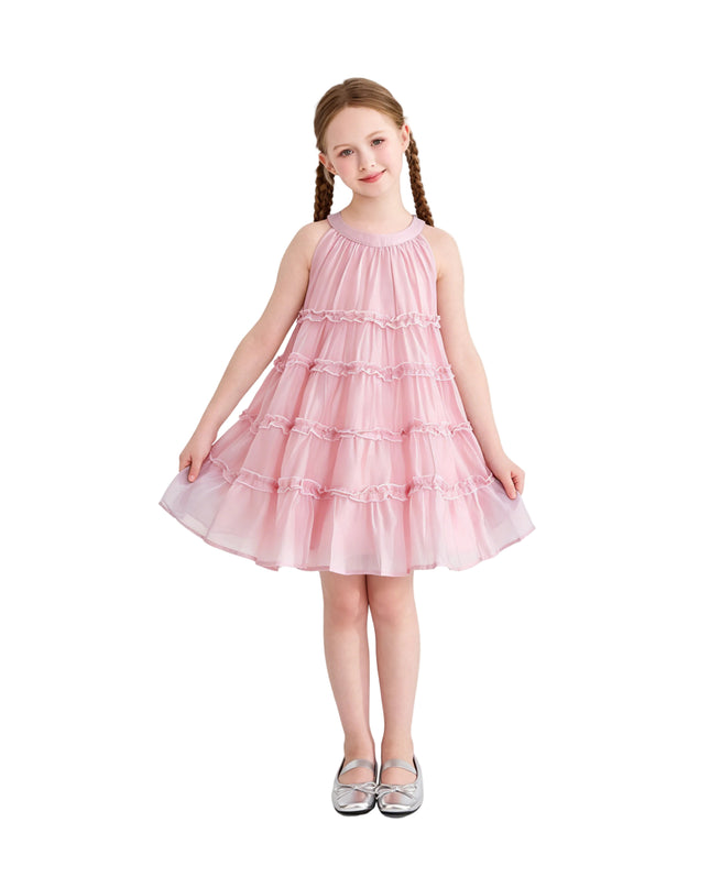kids atelier mimi tutu Pink Seralyn Tiered Ruffle Dress