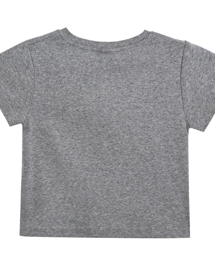 kids atelier mimi tutu Gray Tee with Food Motifs