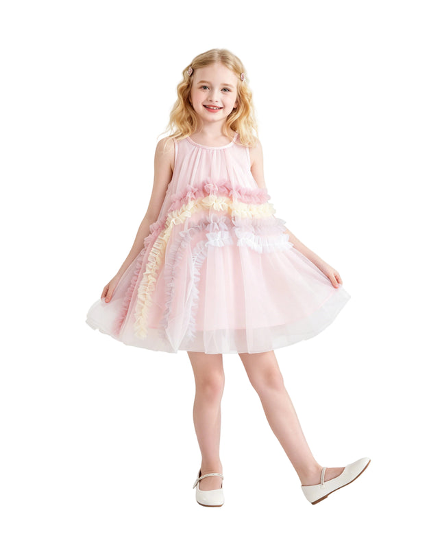 kids atelier mimi tutu Pink Cressida Pastel Ruffle Dress