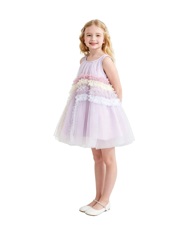 kids atelier mimi tutu Purple Cressida Pastel Ruffle Dress