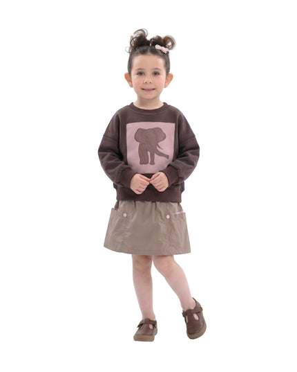 kids atelier mimi tutu Brown Elephant Sweatshirt