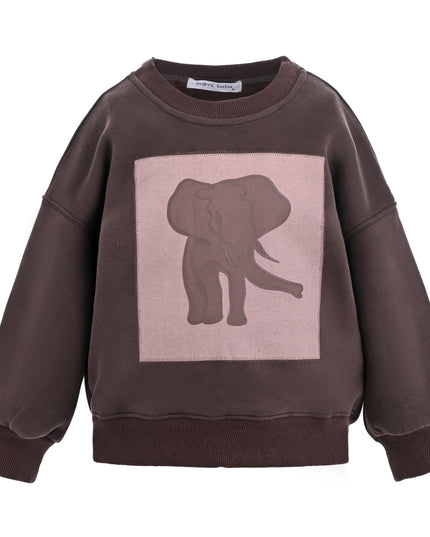 kids atelier mimi tutu Brown Elephant Sweatshirt