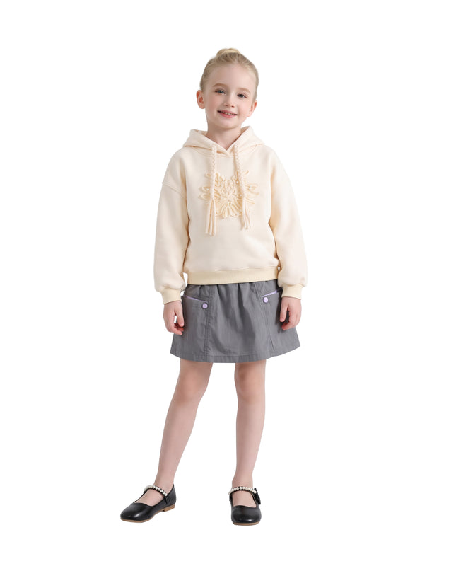 Cream Embellished Hooded Sweatshirt