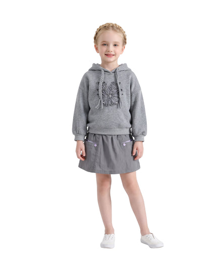 kids atelier mimi tutu Gray Embellished Hooded Sweatshirt