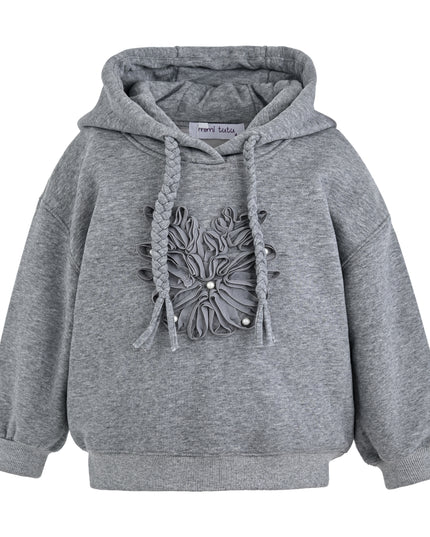 kids atelier mimi tutu Gray Embellished Hooded Sweatshirt