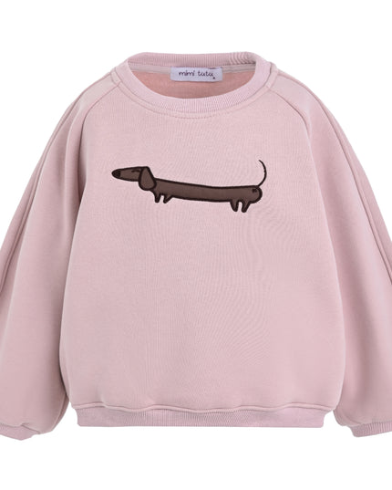 kids atelier mimi tutu Light Pink Dachshund Sweatshirt