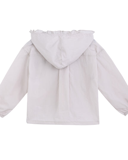 kids atelier mimi tutu White Light Jacket with Ruffle Hood