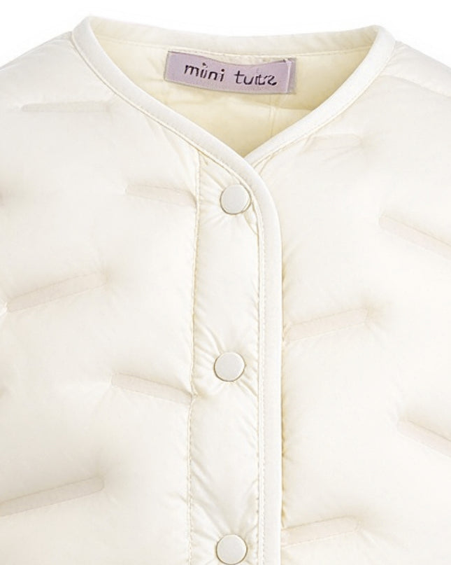 kids atelier mimi tutu White Quilted Jacket