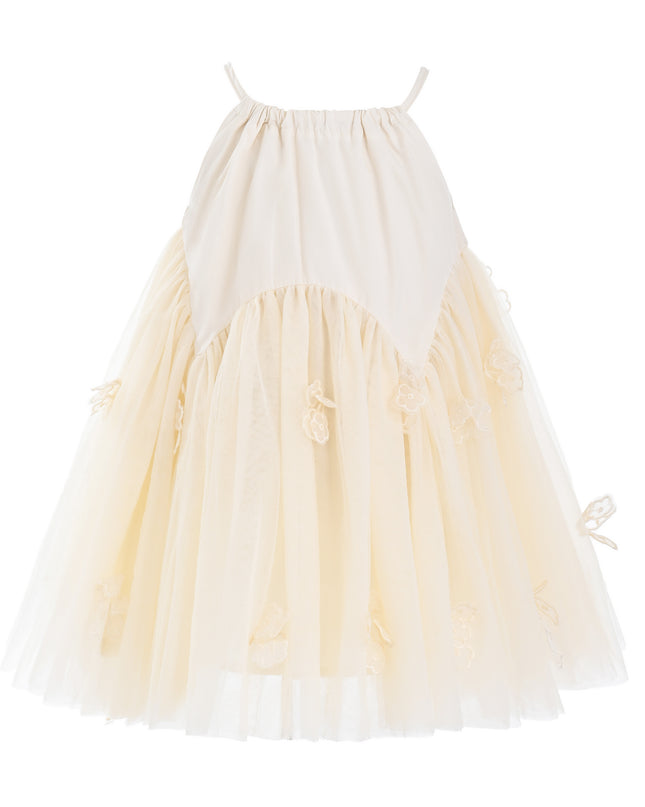 kids atelier mimi tutu Beige Mirelle Petal Flared Tulle Dress