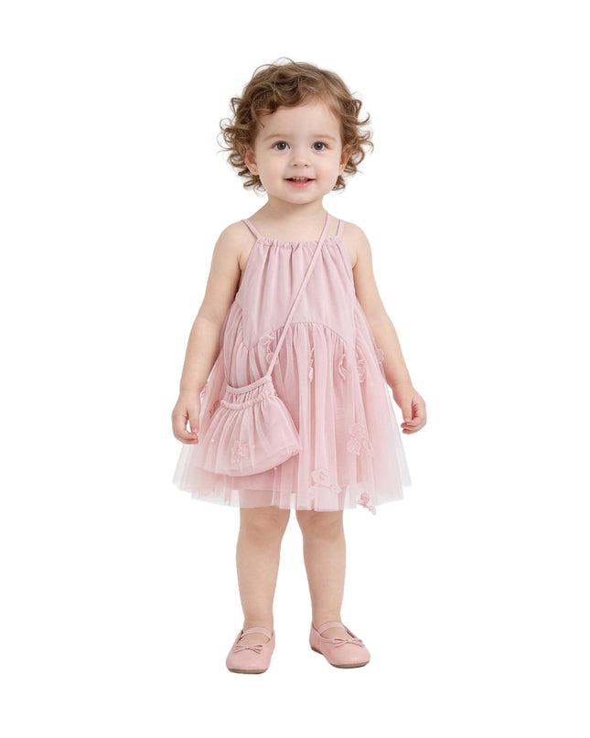 kids atelier mimi tutu Pink Mirelle Petal Flared Tulle Dress