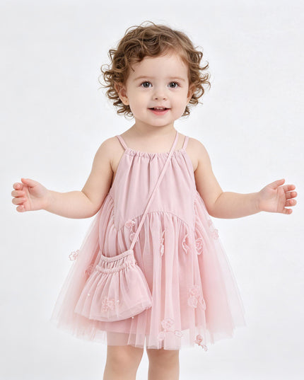 kids atelier mimi tutu Pink Mirelle Petal Flared Tulle Dress
