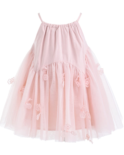 kids atelier mimi tutu Pink Mirelle Petal Flared Tulle Dress