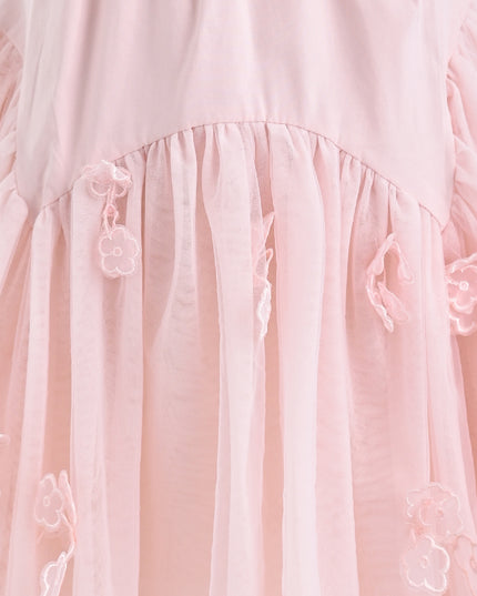 kids atelier mimi tutu Pink Mirelle Petal Flared Tulle Dress