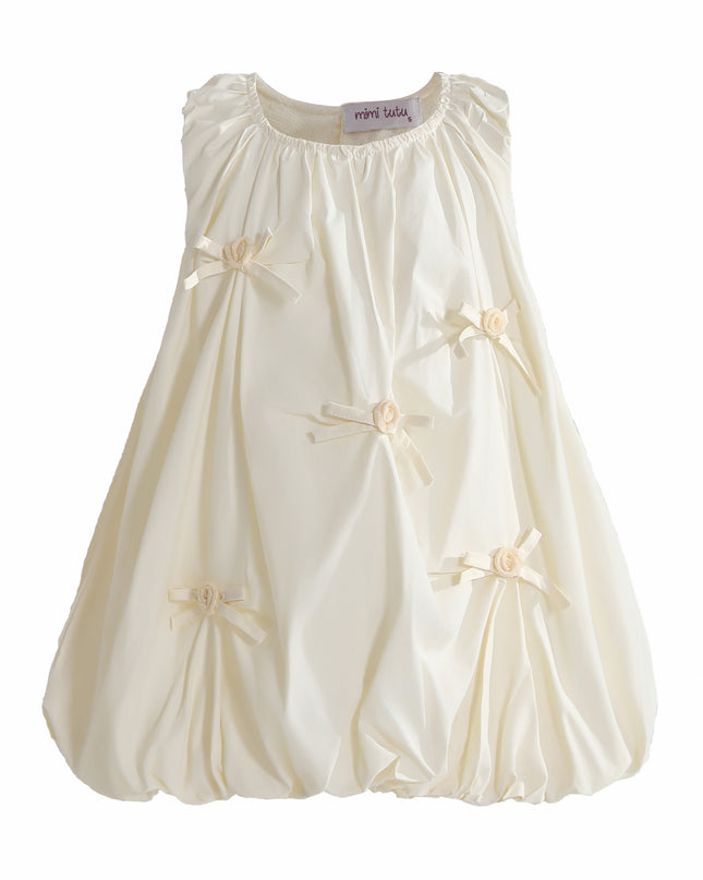 Kids atelier mimi tutu Cream Verona Bow Rosette Balloon Dress