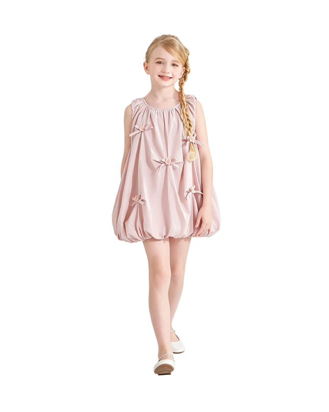 kids atelier mimi tutu Pink Verona Bow Rosette Balloon Dress
