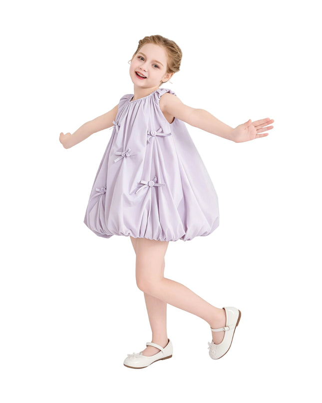 kids atelier mimi tutu Purple Verona Bow Rosette Balloon Dress