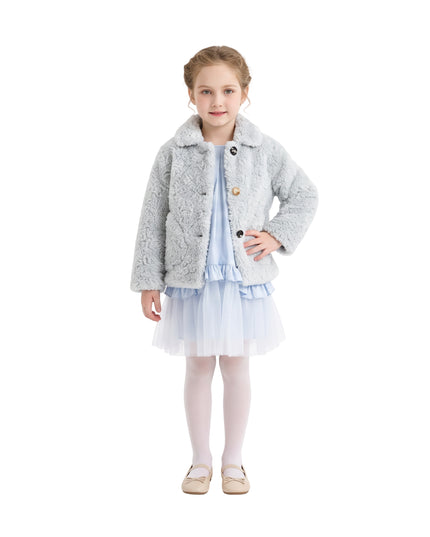 kids atelier mimi tutu Light Blue Teddy Coat