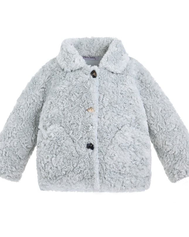 kids atelier mimi tutu Light Blue Teddy Coat