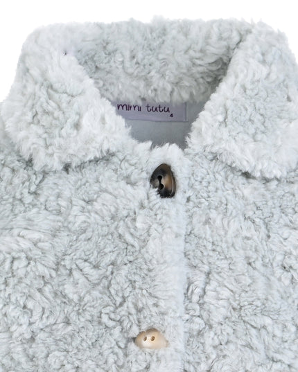 kids atelier mimi tutu Light Blue Teddy Coat