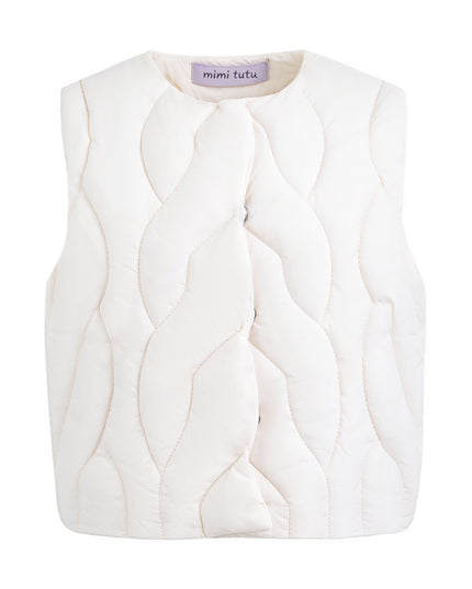 kids atelier mimi tutu White Quilted Vest
