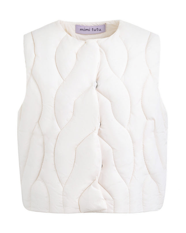 kids atelier mimi tutu White Quilted Vest