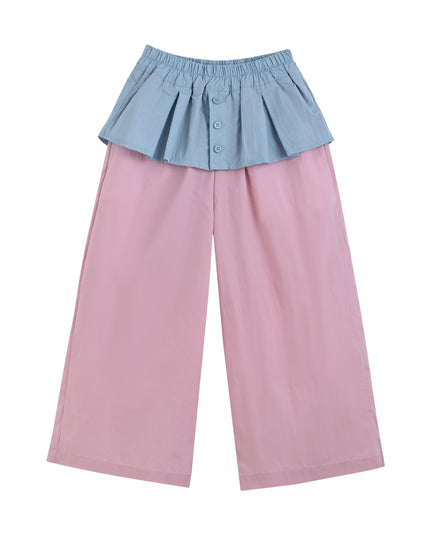 kids atelier mimi tutu Pink Pants with Blue Overlay