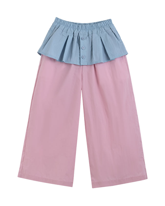 kids atelier mimi tutu Pink Pants with Blue Overlay