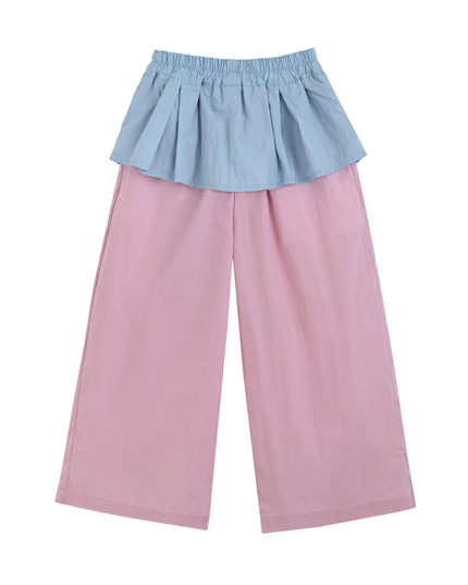 kids atelier mimi tutu Pink Pants with Blue Overlay