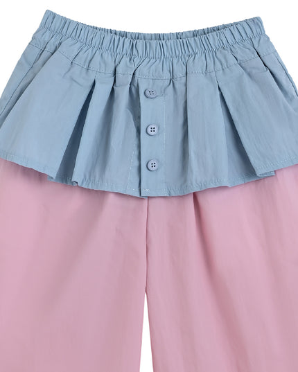kids atelier mimi tutu Pink Pants with Blue Overlay