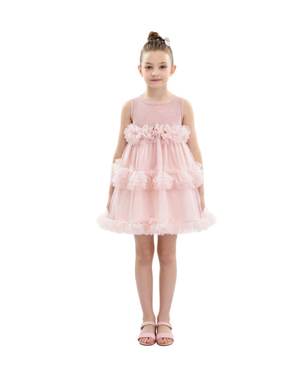 kids atelier mimi tutu Pink Norelia Ruffle Tulle Dress