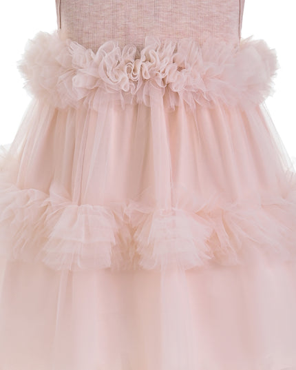 Pink Norelia Ruffle Tulle Dress