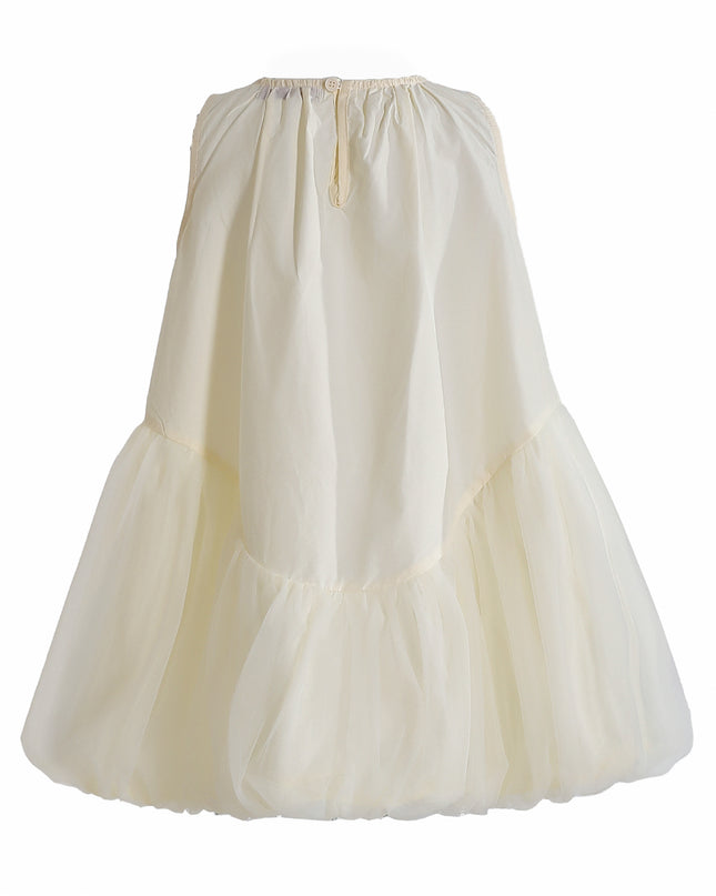 kids atelier mimi tutu Cream Marielle Layered Bow Tulle Dress