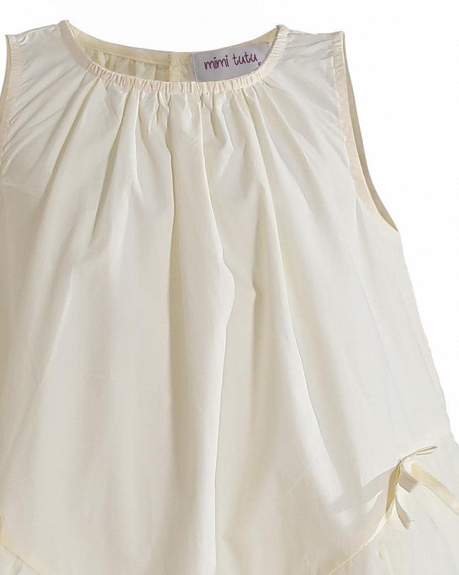 kids atelier mimi tutu Cream Marielle Layered Bow Tulle Dress